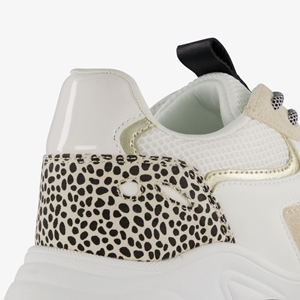 Blue Box dames dad sneakers wit met dierenprint