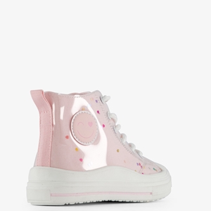 Blue Box hoge meisjes sneakers roze met hartjes