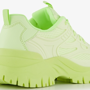 Blue Box dames dad sneakers neon groen