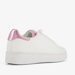 Blue Box dames sneakers wit met metallic roze