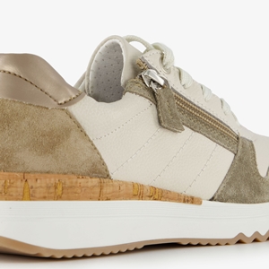 Hush Puppies leren dames sneakers beige/groen