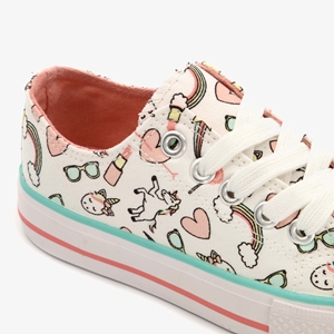 Canvas kinder sneakers met unicorn print