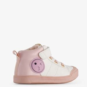 Blue Box hoge meisjes sneakers met smileys main product image