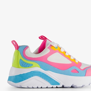 Skechers Uno meisjes sneakers wit roze