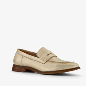 Hush Puppies leren dames loafers metallic goud