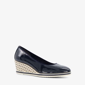 Tamaris dames lak pumps met sleehak blauw