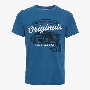 Unsigned heren T-shirt met tekstopdruk blauw