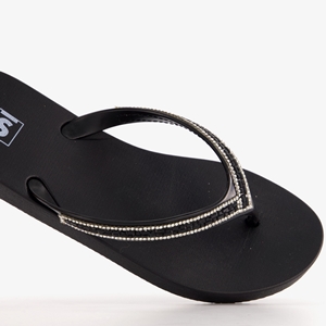 Scapino Dames slippers met strass steentjes zwart