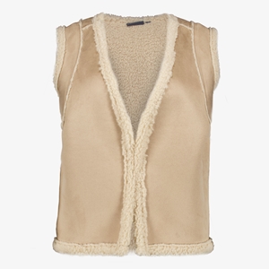 TwoDay dames gilet beige met teddy voering