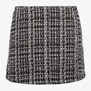 TwoDay structuurgeweven dames skort zwart wit