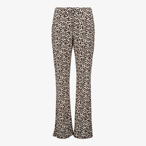 TwoDay dames flared broek beige met panterprint