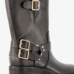 Blue Box dames biker boots zwart