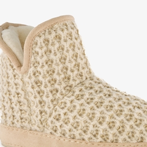 Thu!s gebreide pantoffels met voering beige