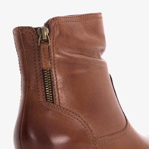 Hush Puppies leren dames enkellaarsjes cognac