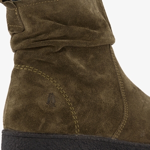 Hush Puppies suede dames enkellaarsjes groen