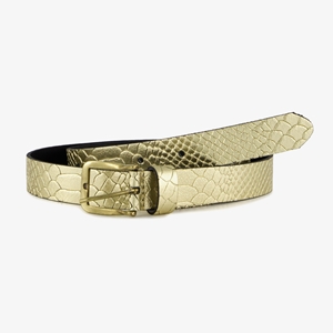 Scapino Leren dames riem met slangenprint goud