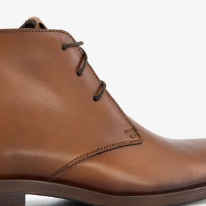 Van Beers hoge leren heren veterschoenen cognac