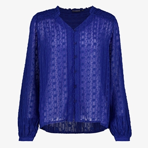 TwoDay semi-transparante dames blouse blauw