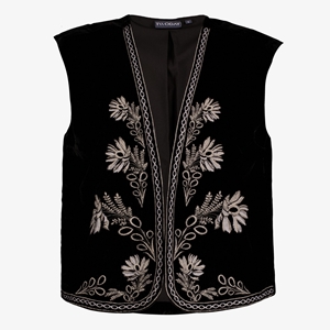 TwoDay dames gilet geborduurde bloemen zwart