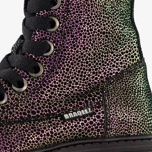 Braqeez leren meisjes veterboots multicolor