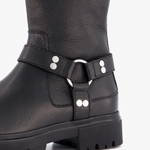 Groot leren meisjes biker boots