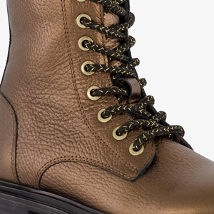 Groot leren meisjes veterboots brons