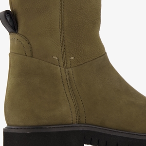 Hush Puppies leren dames boots olijfgroen