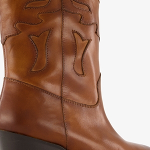 Harper leren dames western laarsjes cognac