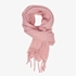 Roze sjaal met franjes 1