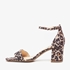 Nova dames hak sandalen met luipaardprint 3