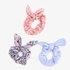3-pack pastel scrunchies met bloemenprint 1