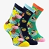 3 paar dames sokken met print