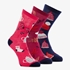3 paar dames sokken met winter print