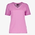 Dames T-shirt roze met kant