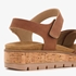 Hush Puppies leren dames sandalen cognac 6