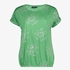 Dames T-shirt groen met bloemenprint
