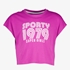Meisjes sport T-shirt cropped roze