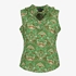 Mouwloze dames blouse groen met print