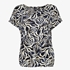Dames top donkerblauw met witte print