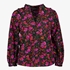 Dames blouse zwart/roze met bloemenprint
