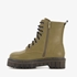 Blue Box dames veterboots taupe groen 3
