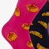 3 paar middellange dames sokken met print 2