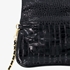 Zwarte lak dames tas met crocoprint 3