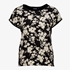 Dames T-shirt zwart met bloemenprint