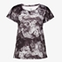 Dames sport T-shirt zwart bloemenprint