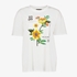 Oversized dames T-shirt bloemenprint wit