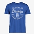 Unsigned heren T-shirt met print kobalt blauw 1