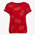 Dames T-shirt met bladerenprint rood