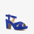 Blue Box dames sandalen met hak kobalt blauw 1