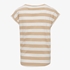 TwoDay gestreept dames T-shirt met knoop beige 2